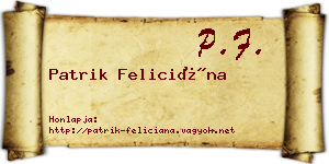 Patrik Feliciána névjegykártya